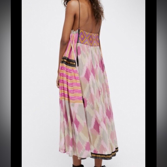 LIKE NEW Free People Bohemian style gold coin Maxi/Midi dress size Small - Picture 4 of 5